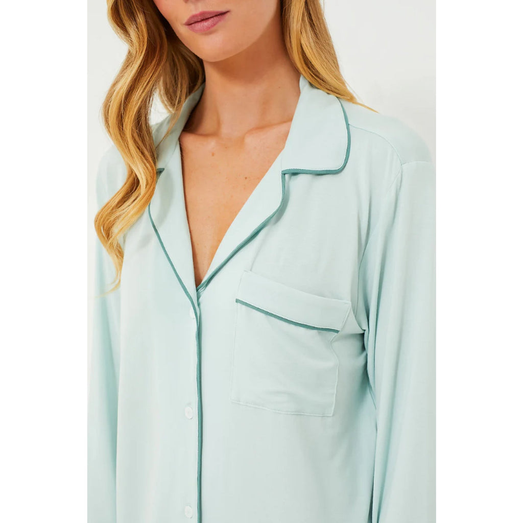 EBERJEY Women's Gisele PJ Set Small Mint Green Surf Spray Agave Modal NWT