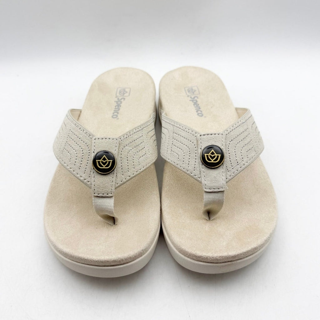 Spenco Waco Women's Laguna Ellie Flip Flop Sandal Size 5.5 WIDE Cloud Beige NIB
