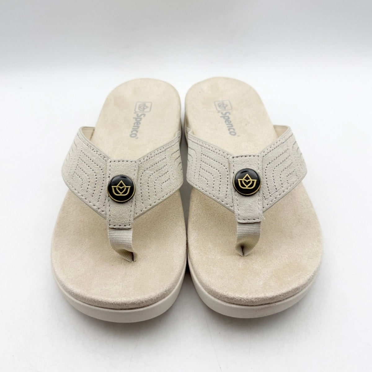 Spenco Waco Women's Laguna Ellie Flip Flop Sandal Size 5.5 WIDE Cloud Beige NIB