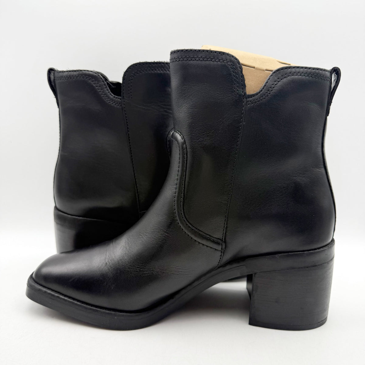 Naturalizer Womens Emmy Ankle Boots Size 8.5 EU 39 Black Leather NIB