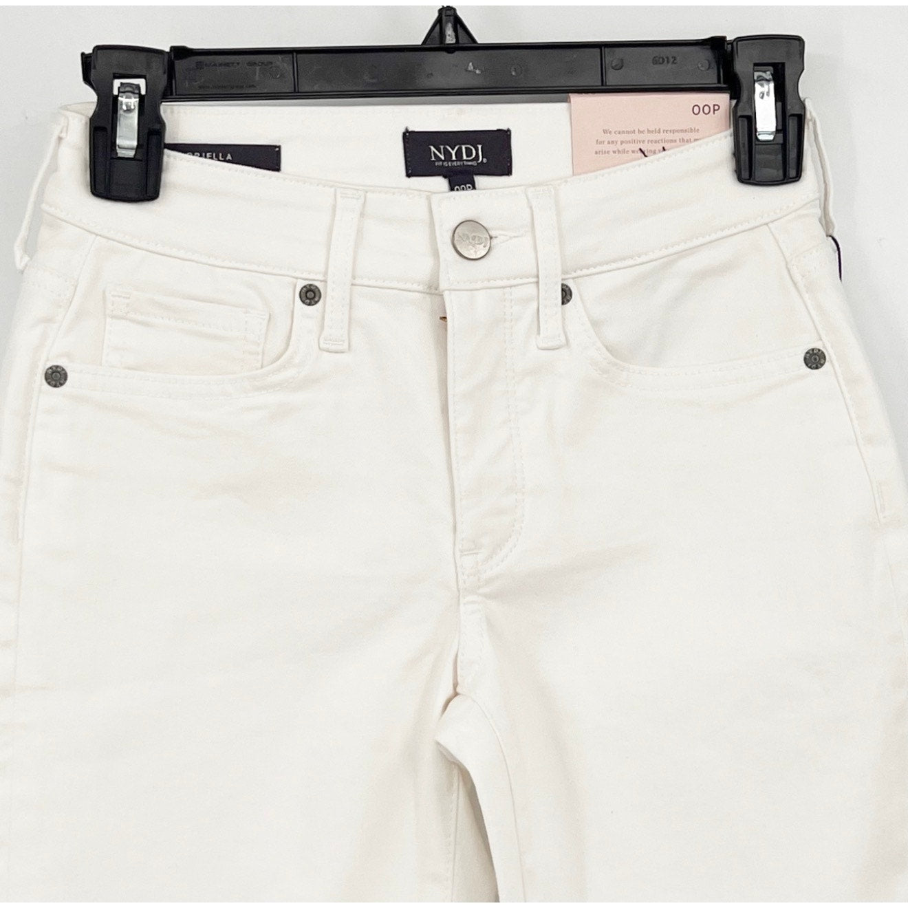 NYDJ Womens's Briella Denim Shorts Size 00 Petite Optic White Cuffs Bermuda NWT