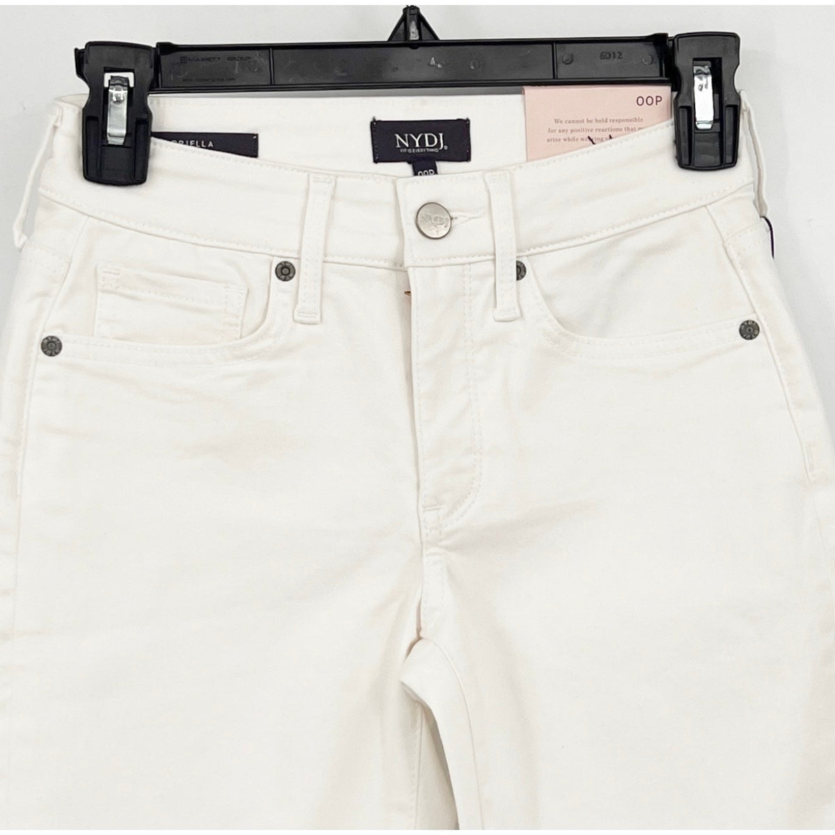 NYDJ Womens's Briella Denim Shorts Size 00 Petite Optic White Cuffs Bermuda NWT