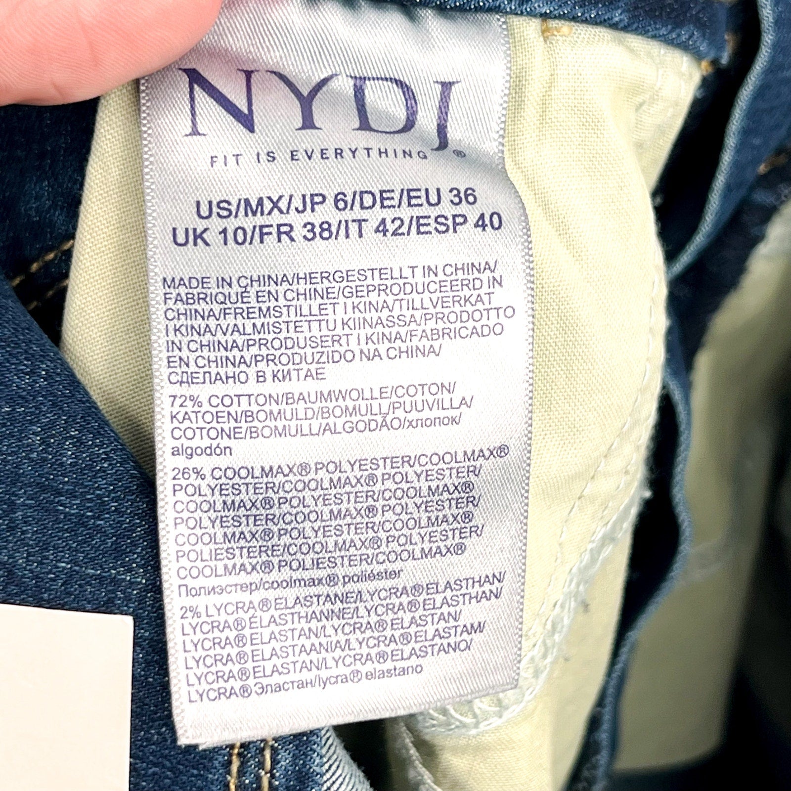 NYDJ Womens Major Wide Leg Capri Jeans Size 6 Serendipity Blue NWT