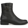 Vionic Womens Jill Zip Ankle Boots Size 7 EU 37 Black Leather Buckle NWOB