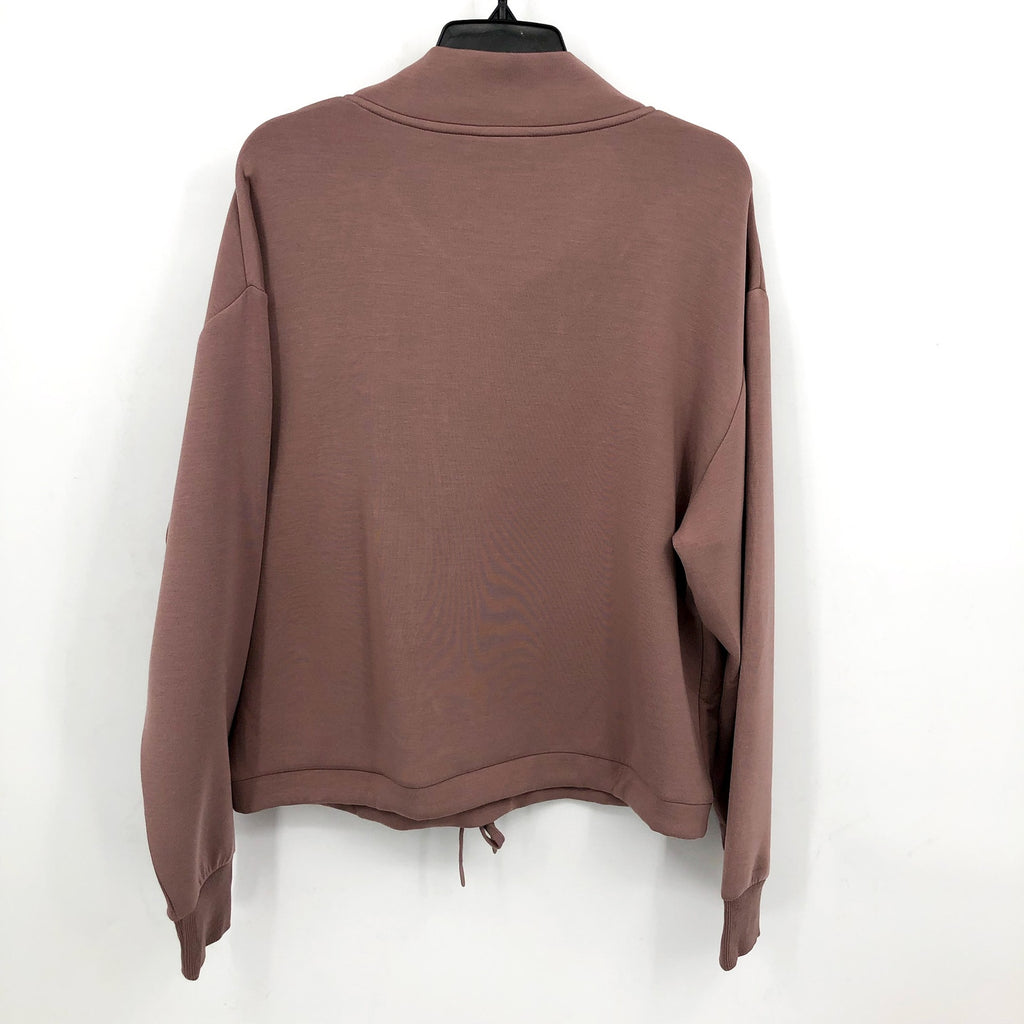VARLEY Women's Betsy Sweat Shirt Medium Antler Taupe Long Sleeve Cowl Neck NWOT