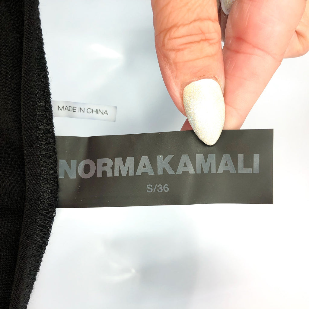 NORMA KAMALI Women's Diana Gown Small 36 Black One Shoulder Asymmetric NWT