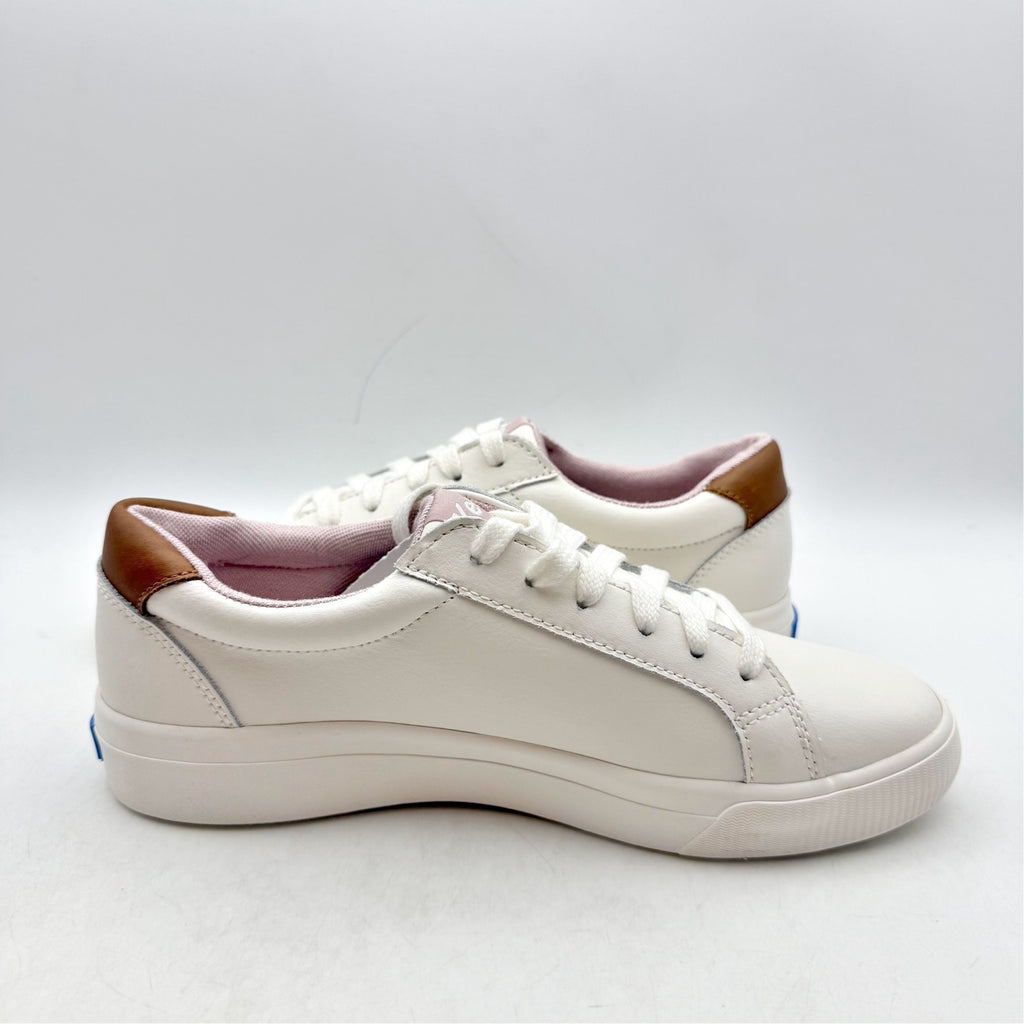 Keds Womens Pursuit Casual Court Sneakers Size 7 M White Leather NIB