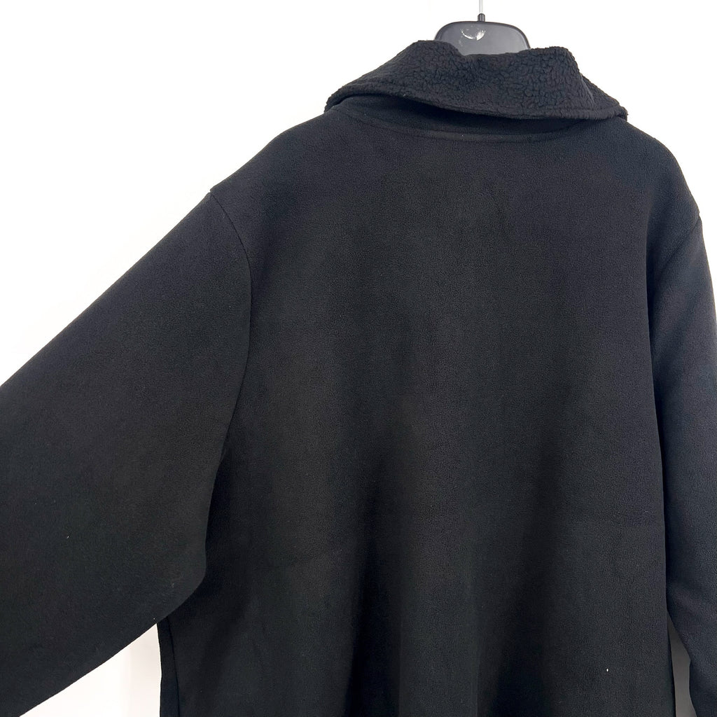 DENIM & CO. Women's Fleece Bonded Sherpa Jacket 5X Black NWOT
