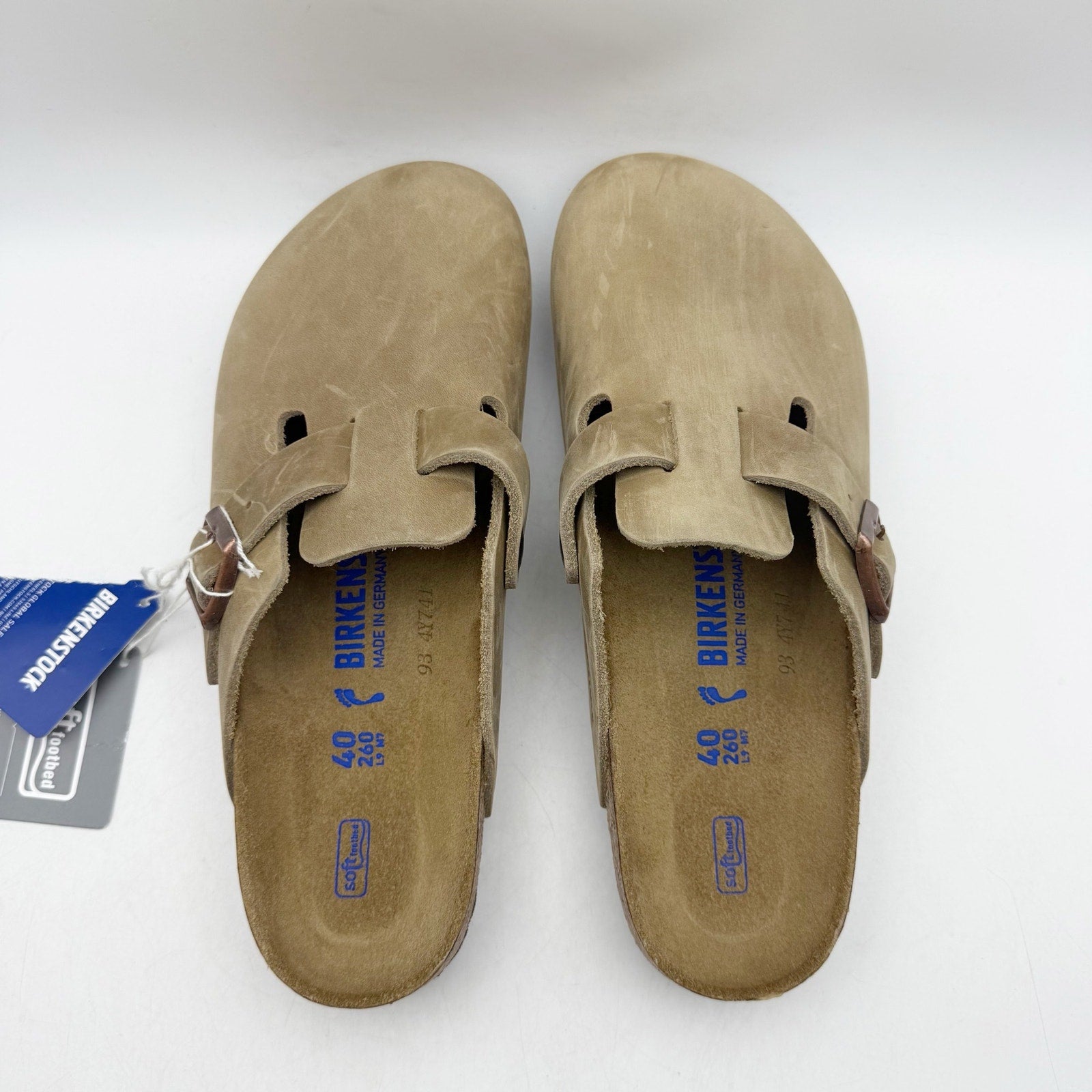 Birkenstock Womens Boston Soft Footbed Clogs EU 40 US 9 Brown Suede Slip On NWT