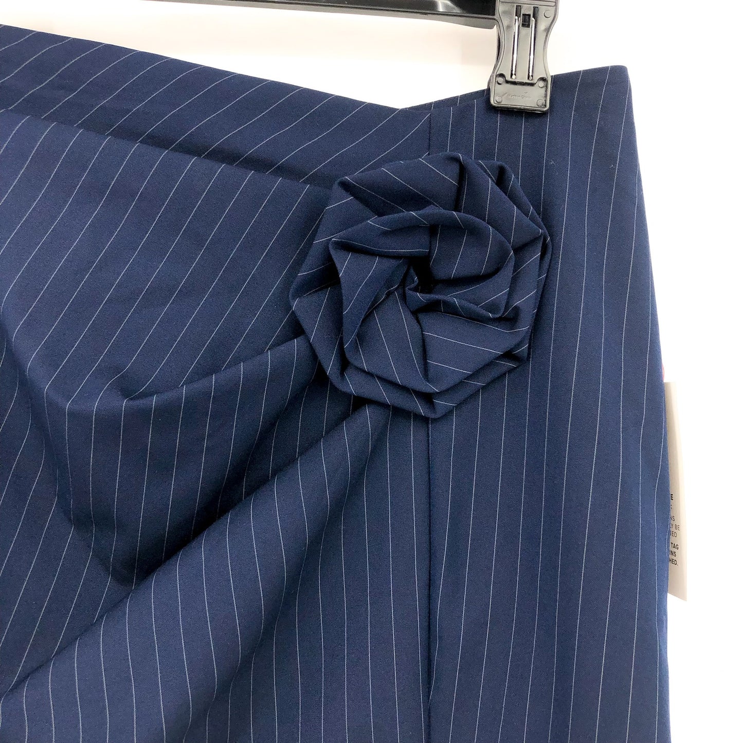 BARDOT Women's Layton Pin Stripe Mini Skirt Navy Blue Large US 8