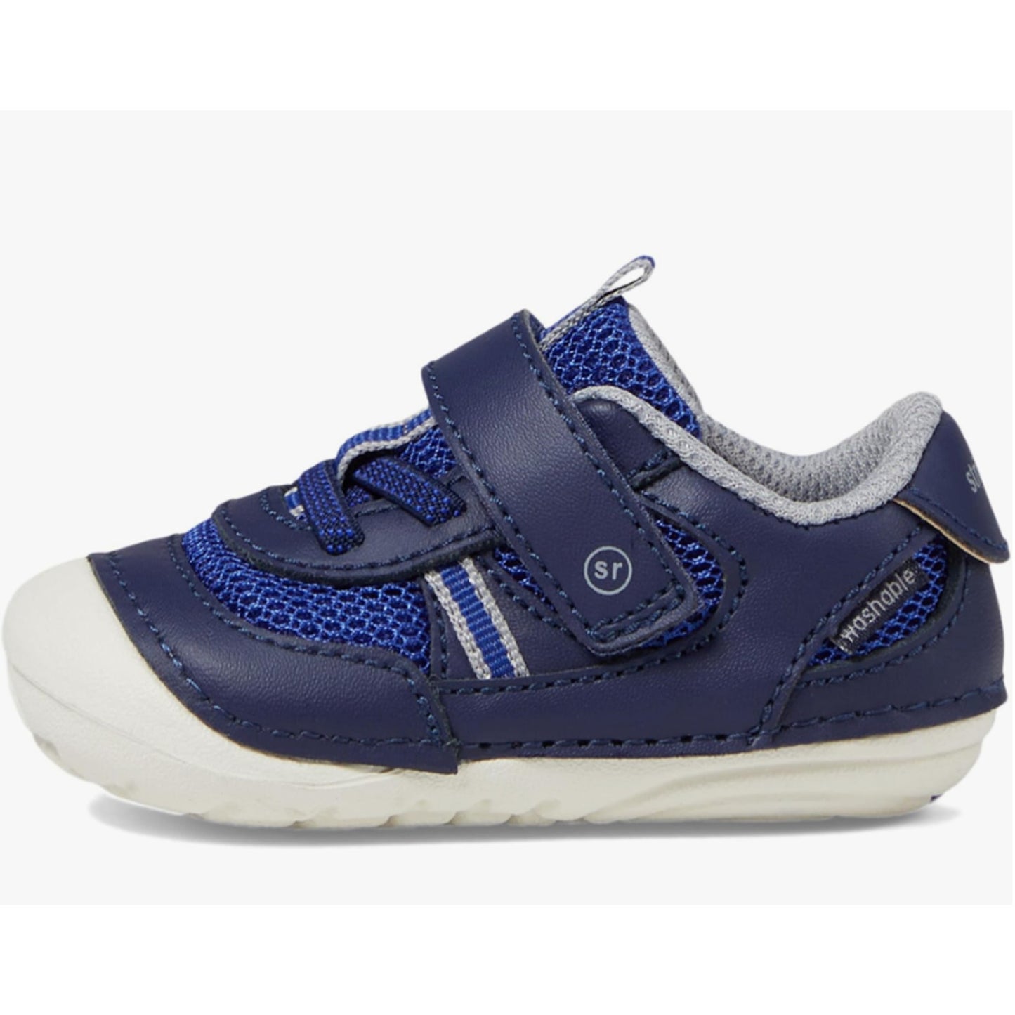 Stride Rite SM Apollo Boys Sneaker Size 4 Wide Blue White Kids Shoe NIB