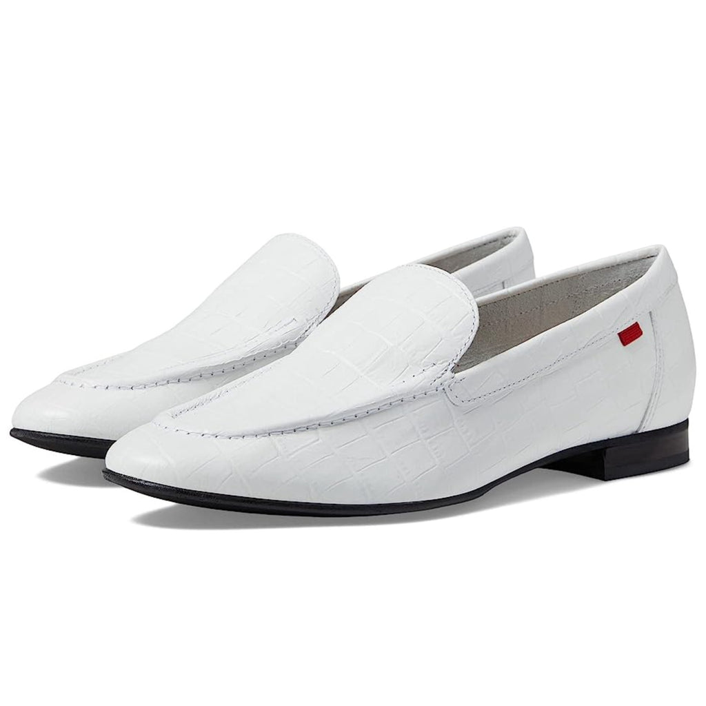 Marc Joseph New York Womens Madison Ave Loafers Size 5 M White Croco Leather NIB