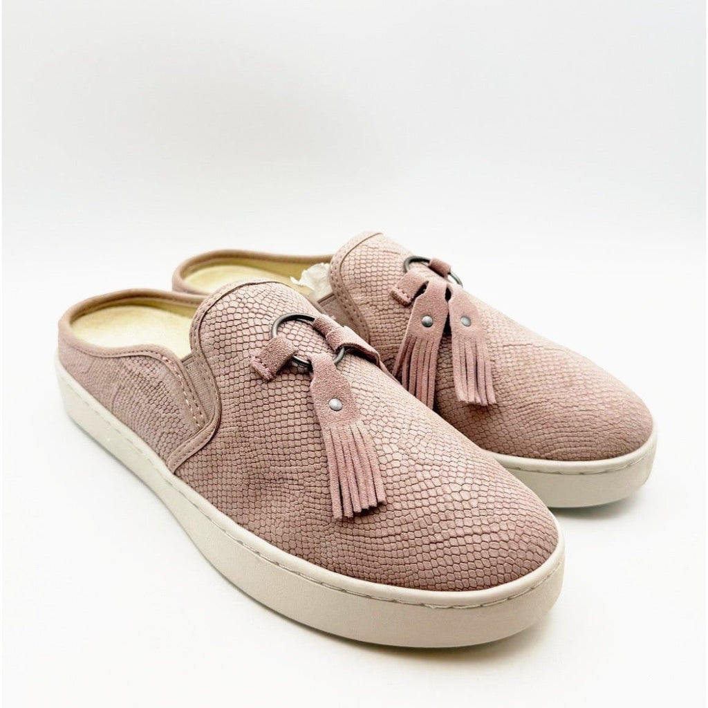 Spenco Women's Bindie Slip On Shoes Size 8 Wide Blush Pink Embossed Suede NIB