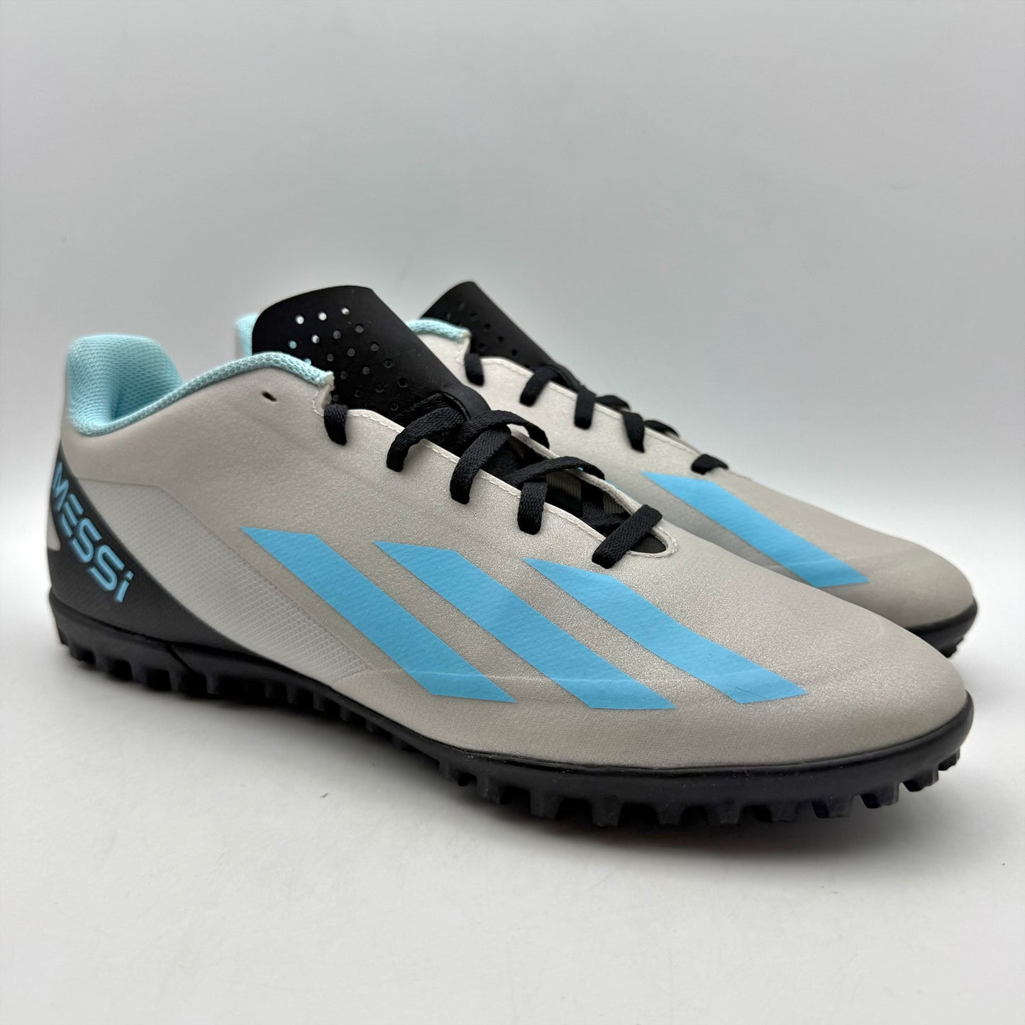 Adidas Men X Crazyfast Messi.4 Turf Soccer Cleat US 9.5 Blue Silver NWOB