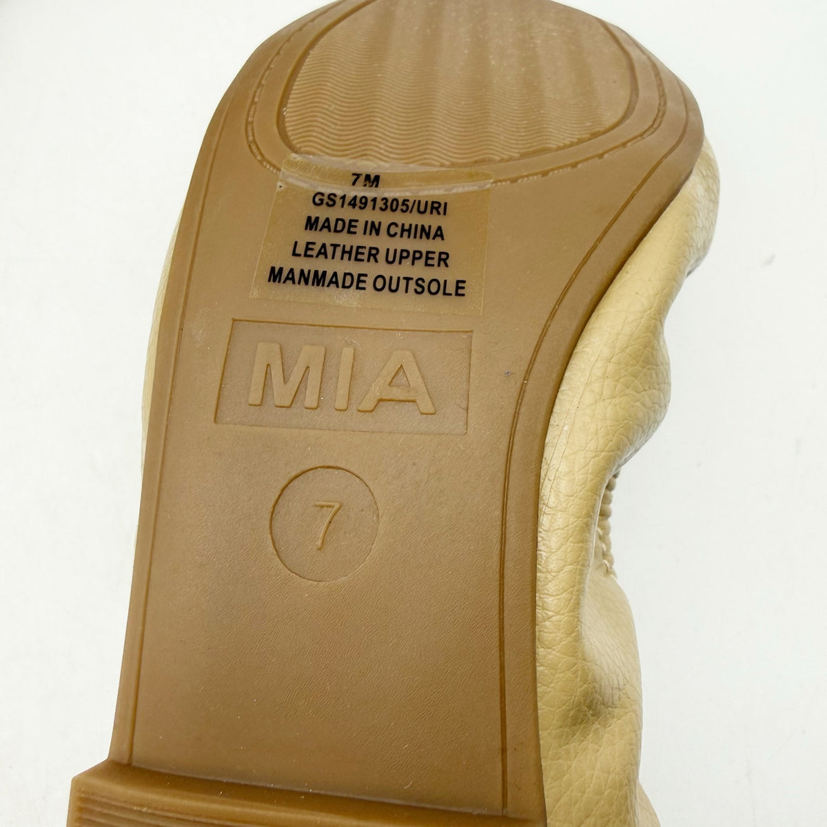 MIA Womens URI Ballet Flats Size 7 M Tan Beige Leather NWOB