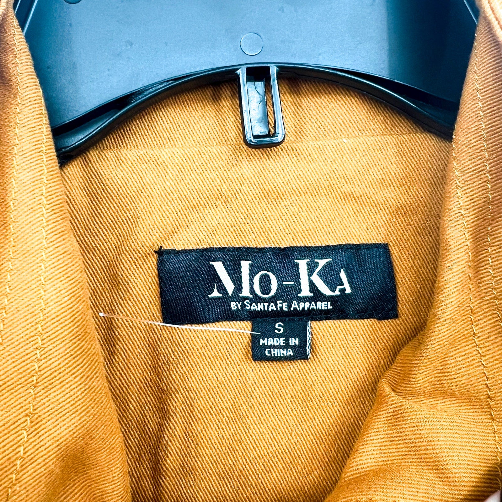 MO-KA BY SANTA FE APPAREL Jacket Small Orange Snap Button 100% Cotton NWT