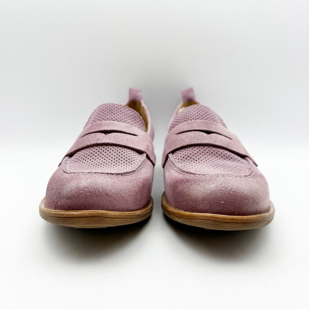 Miz Mooz Womens Gracie Loafer Size EU 39 US 8.5 Purple Suede Pump Heeled NIB