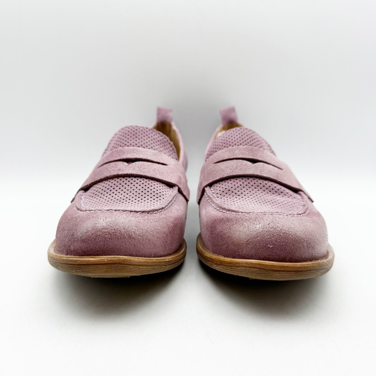 Miz Mooz Womens Gracie Loafer Size EU 39 US 8.5 Purple Suede Pump Heeled NIB