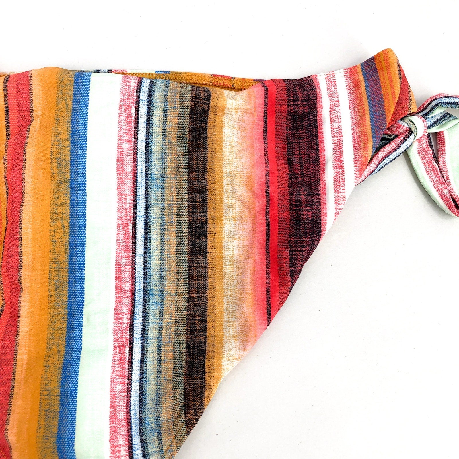 PRANA Women's Atalia Bikini Bottom Large Multi Baja Stripe Side Tie NWT