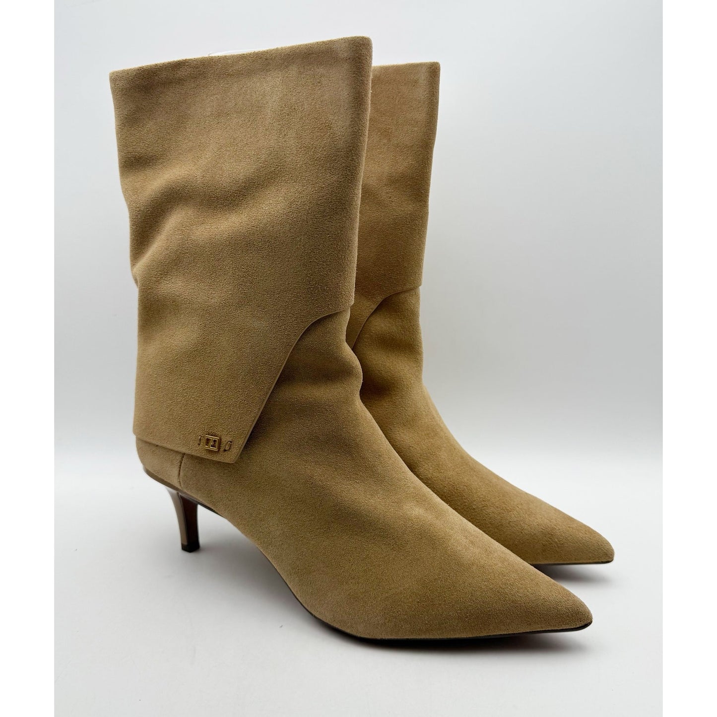 Franco Sarto Womens Alberta Trendy Booties US 12 M EU 43 Tan Taupe Suede NIB