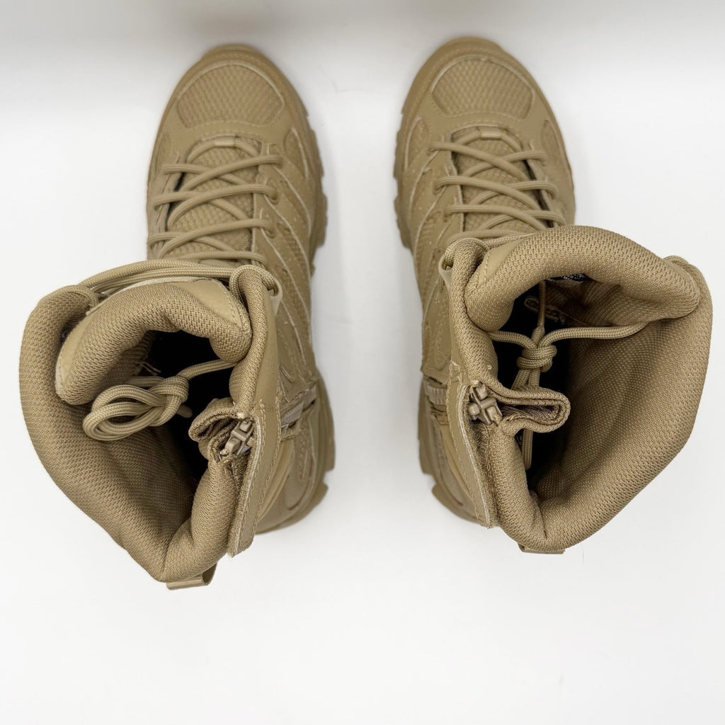Merrell Work Moab 3 8" Tactical Zip Boots Mens 6.5 Womens 8 Tan Leather WP NIB