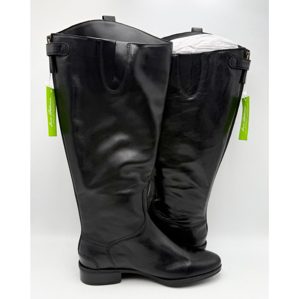 Sam Edelman Womens Penny Knee High Boots Size 8 M WIDE CALF Black Leather NWOB