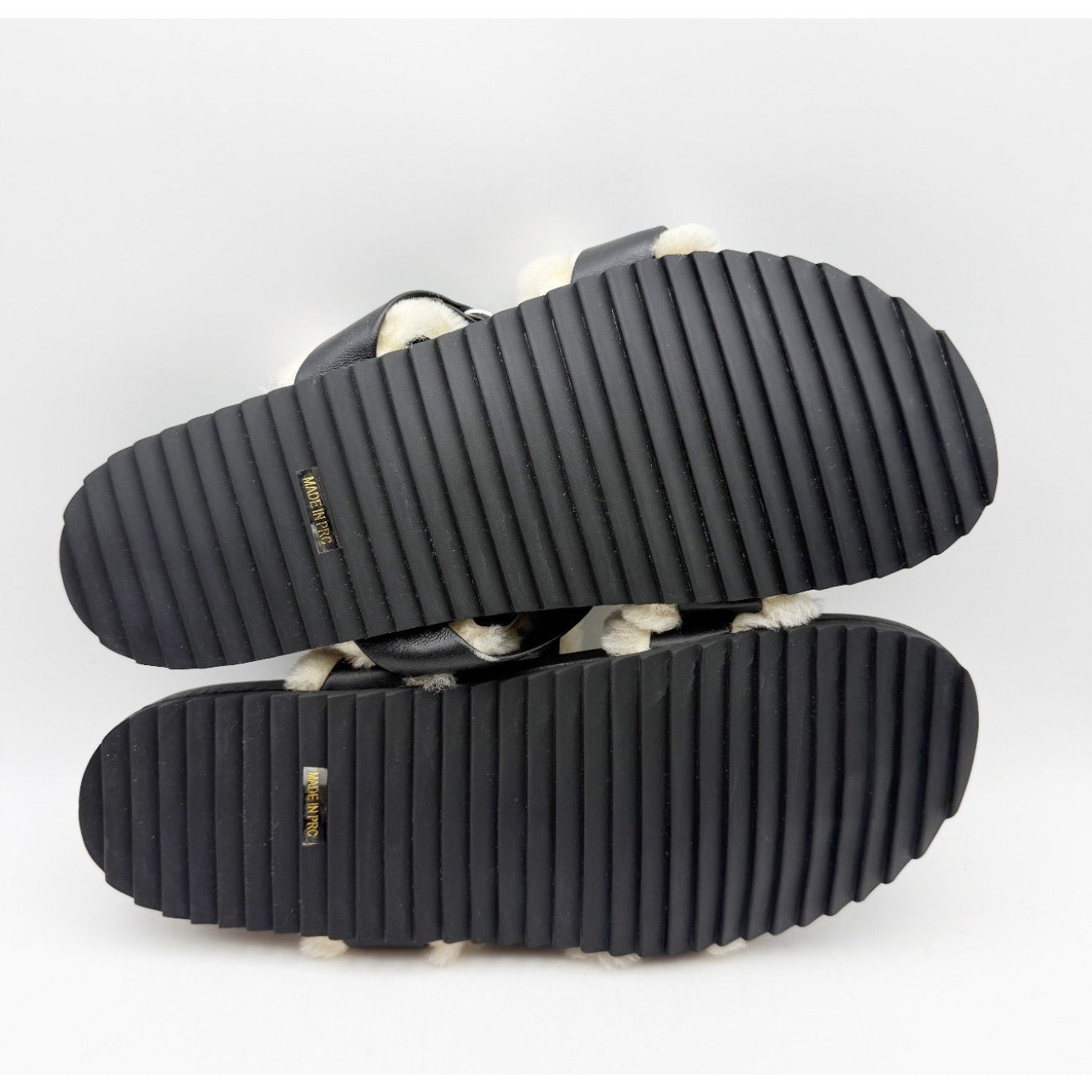 Senso Womens Dalley Slide Sandals EU 41 US 11 M Black Leather Shearling NWOB