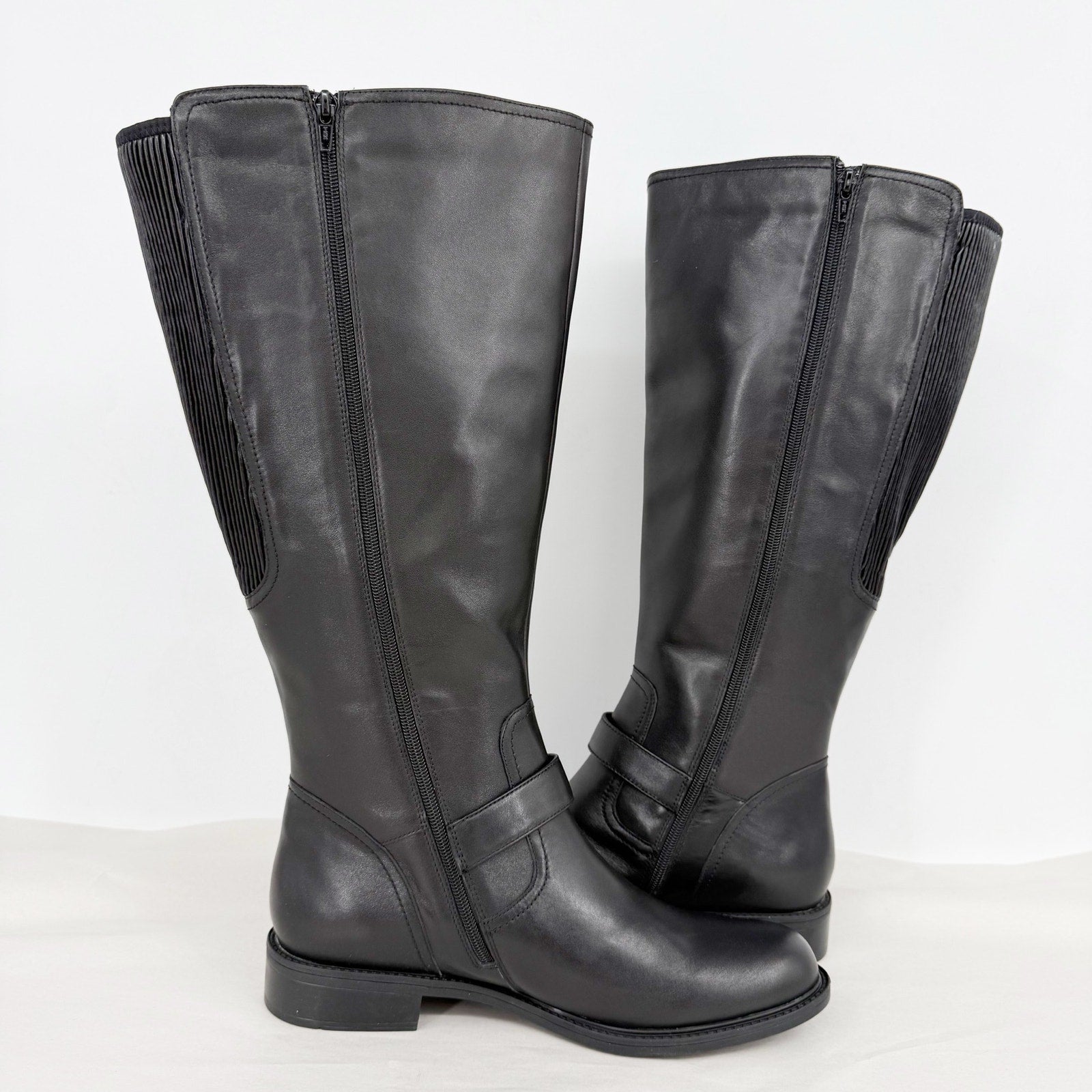David Tate Womens Branson Knee High Boots US 12 M Black Leather NWOB