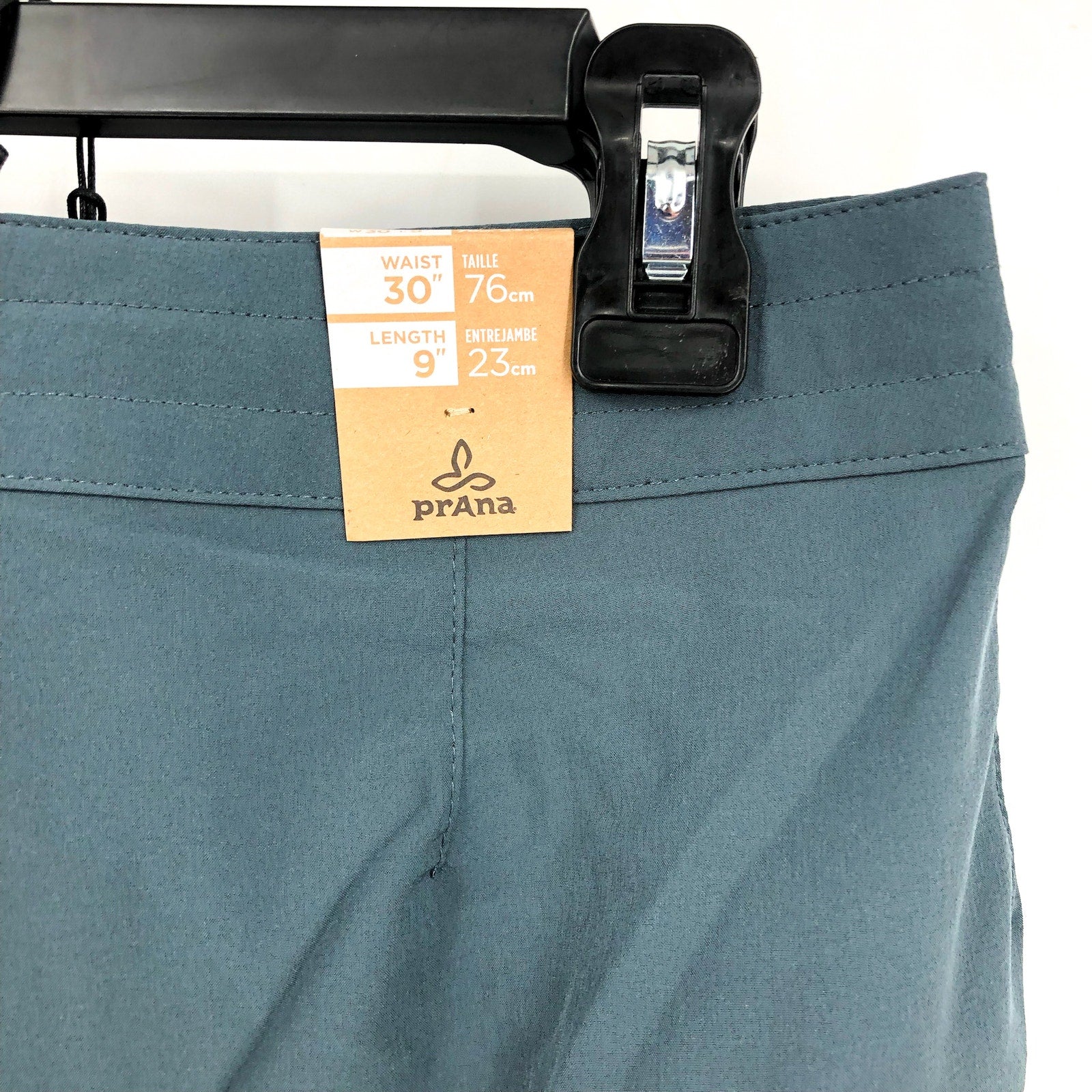 PRANA Men's Fenton Board Shorts Size 30 Grey Blue 9" Inseam Drawcord Swim NWT