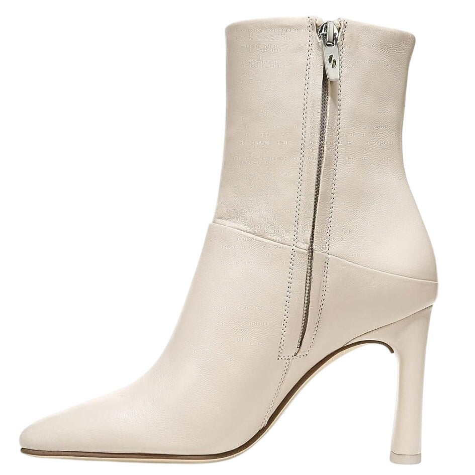 Franco Sarto Womens Flexabooty Ankle Boots Size 8.5 M Cream Leather Heels NIB