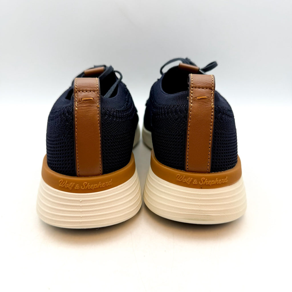 Wolf & Shepherd Swiftknit Derby Sneakers MENS 6 WOMENS 8 Navy Blue Knit NIB