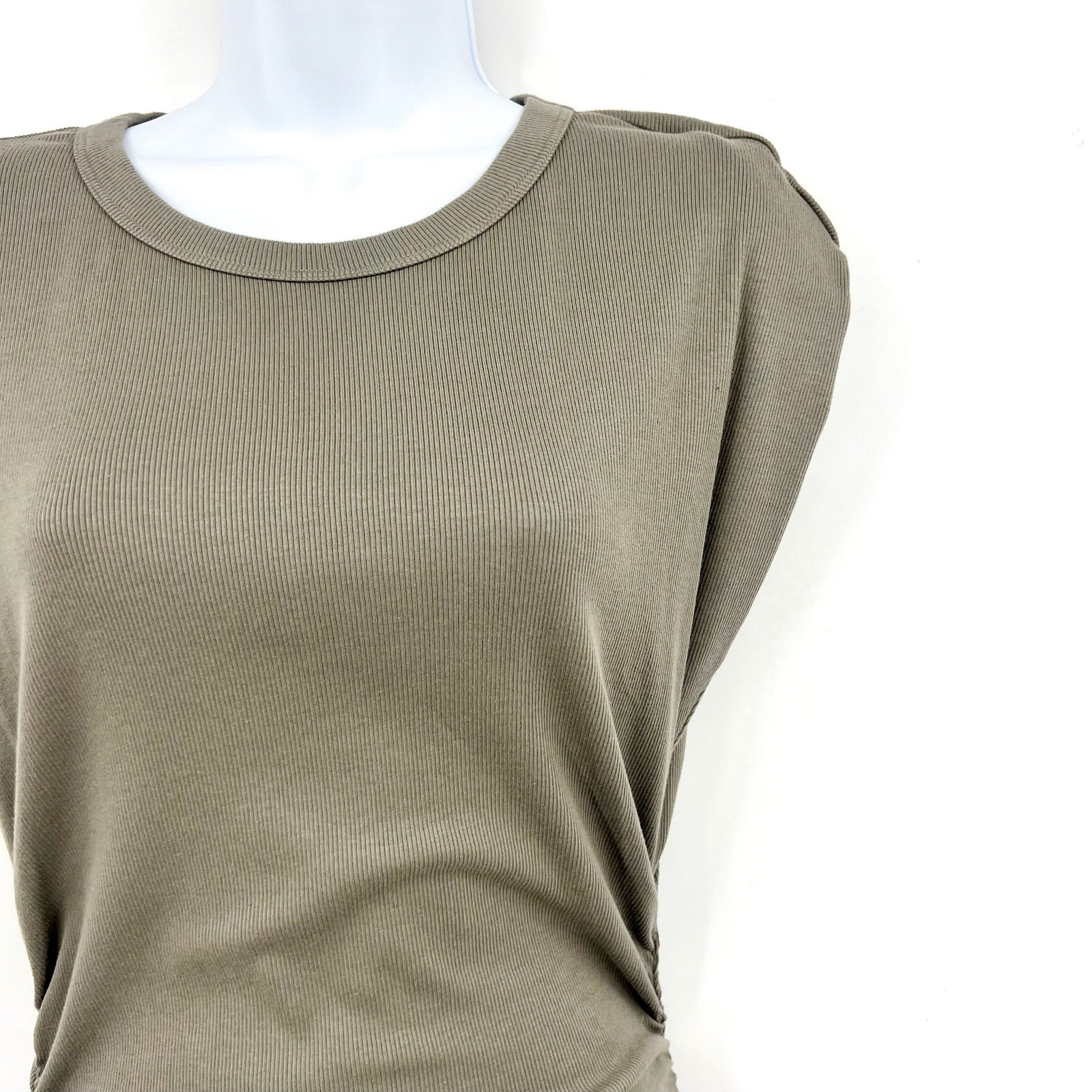 MICHAEL STARS Womens Ricci T-Shirt Dress Small Olive Green Short Sleeve NWT