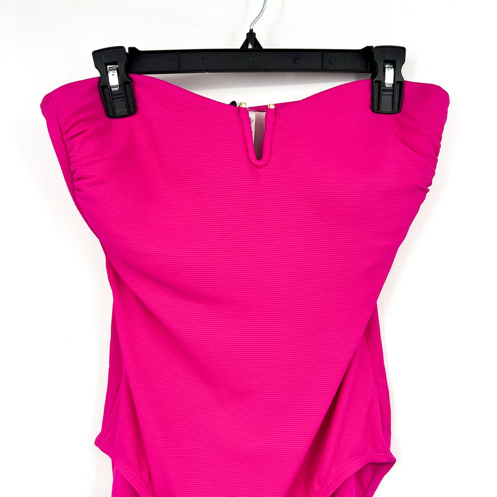 TOMMY BAHAMA Island Cays One-Piece Swimsuit Size 8 Pink Maui V-Front Bandeau NWT
