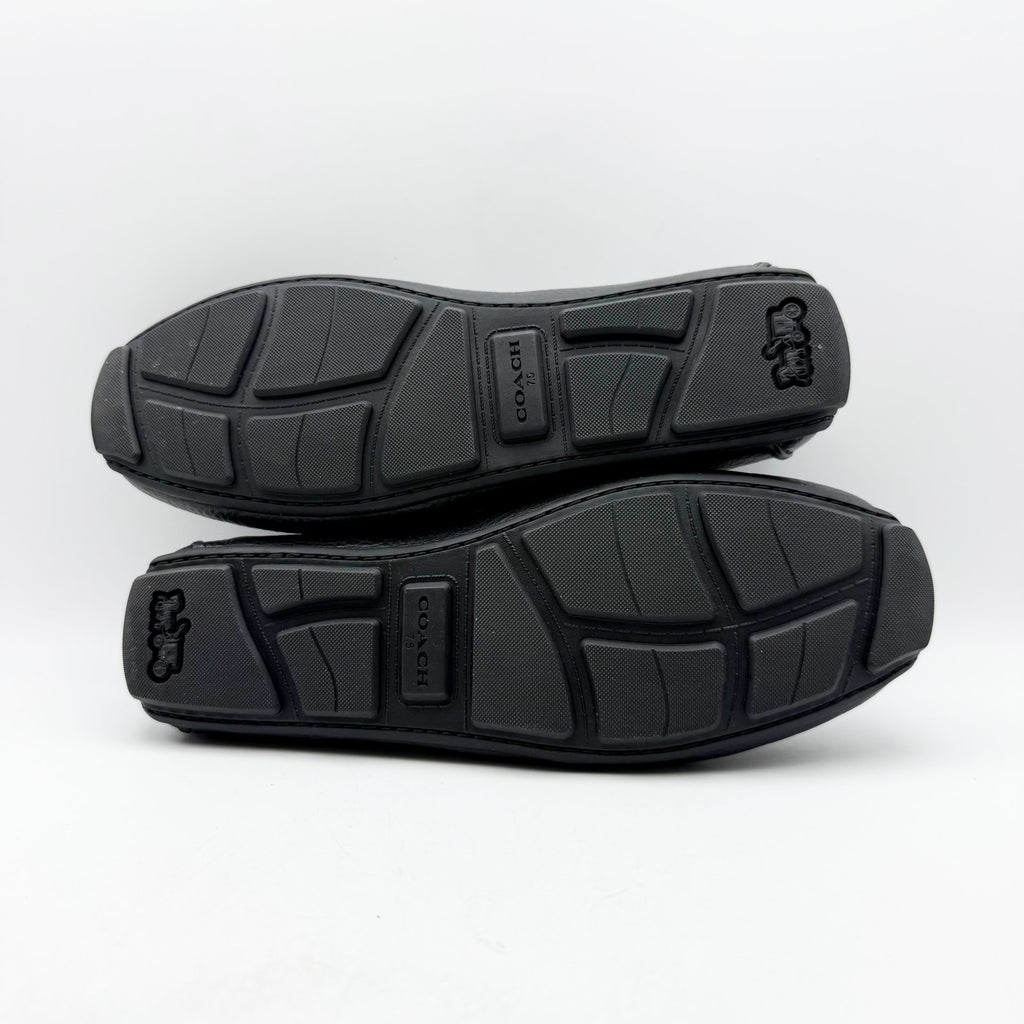 Coach Mens Luca Driver Loafer US 7.5 EU 40.5 Black Leather Slip On Round Toe NIB