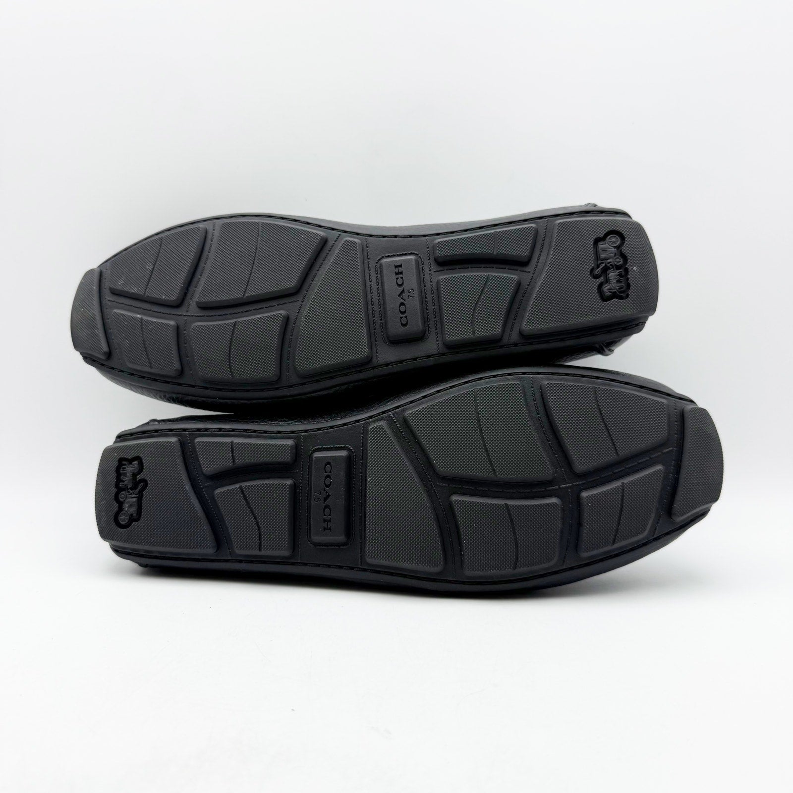 Coach Mens Luca Driver Loafer US 7.5 EU 40.5 Black Leather Slip On Round Toe NIB