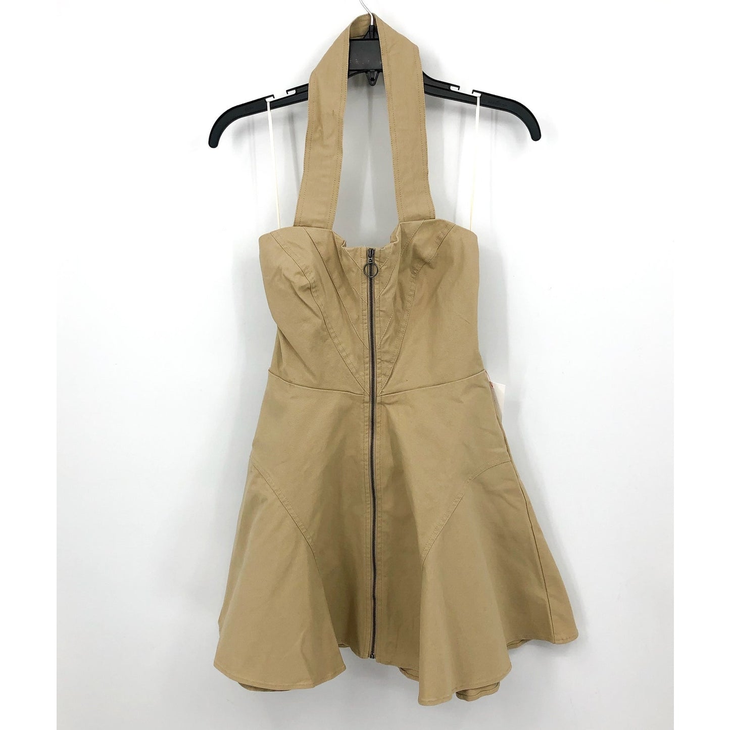 BARDOT Womens Lee Halter Utility Dress Beige MEDIUM US 6