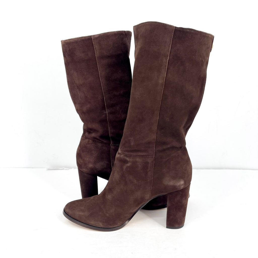 Lauren Ralph Lauren Artizan II Mid Calf Boots US 9.5 B EU 41 Brown Suede NWOB