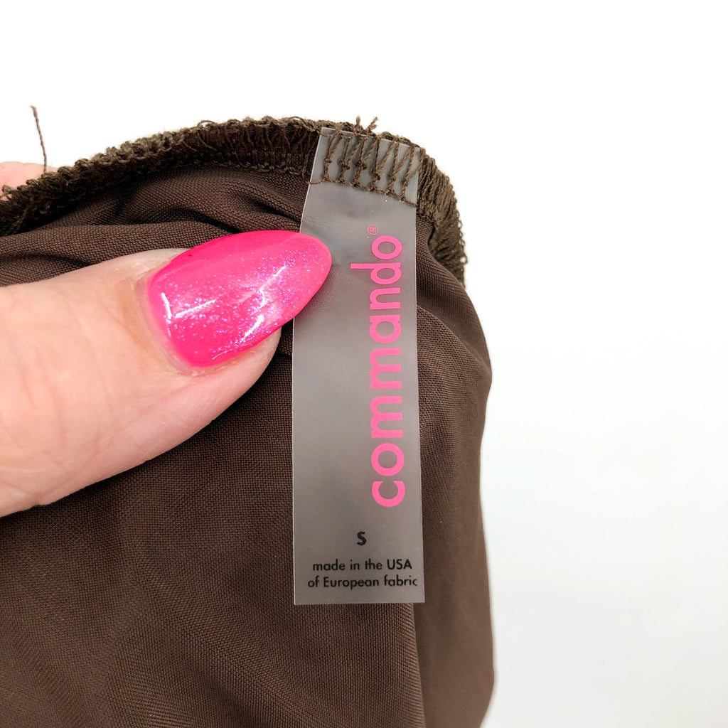 COMMANDO Women's Turtleneck Bodysuit Small Brown Long Sleeve Thumbholes NWT