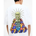 ALLSAINTS Men's Plateau Crew T-Shirt Large Optic White Multi Short Sleeve NWT