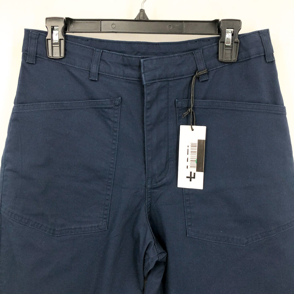 LABEL Womens Go-To Pants Small Navy Blue Relaxed Fit High Rise Crop Pockets NWT