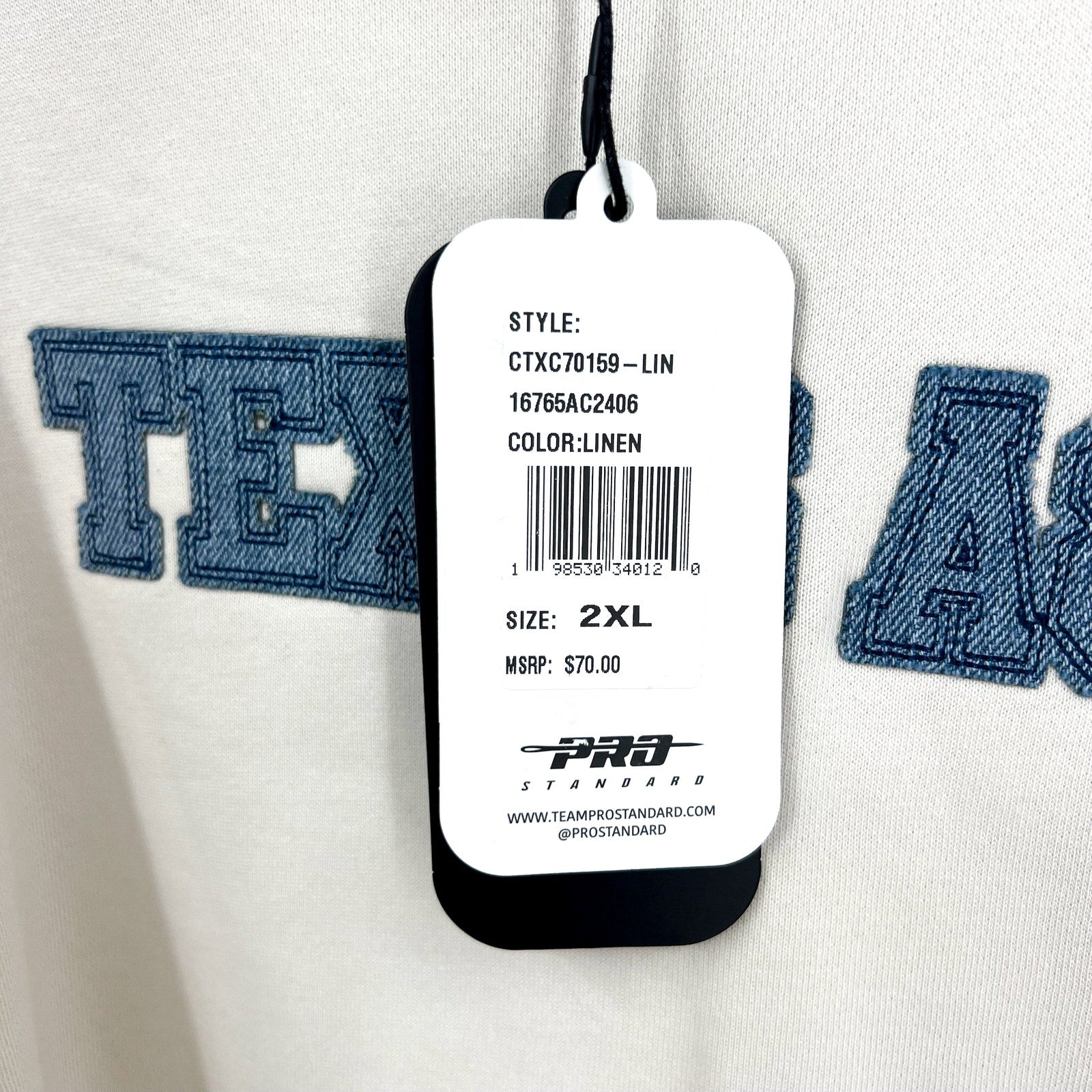 PRO STANDARD Womens Texas A&M Oversized Pullover Sweatshirt 2XL Cream Blue NWT
