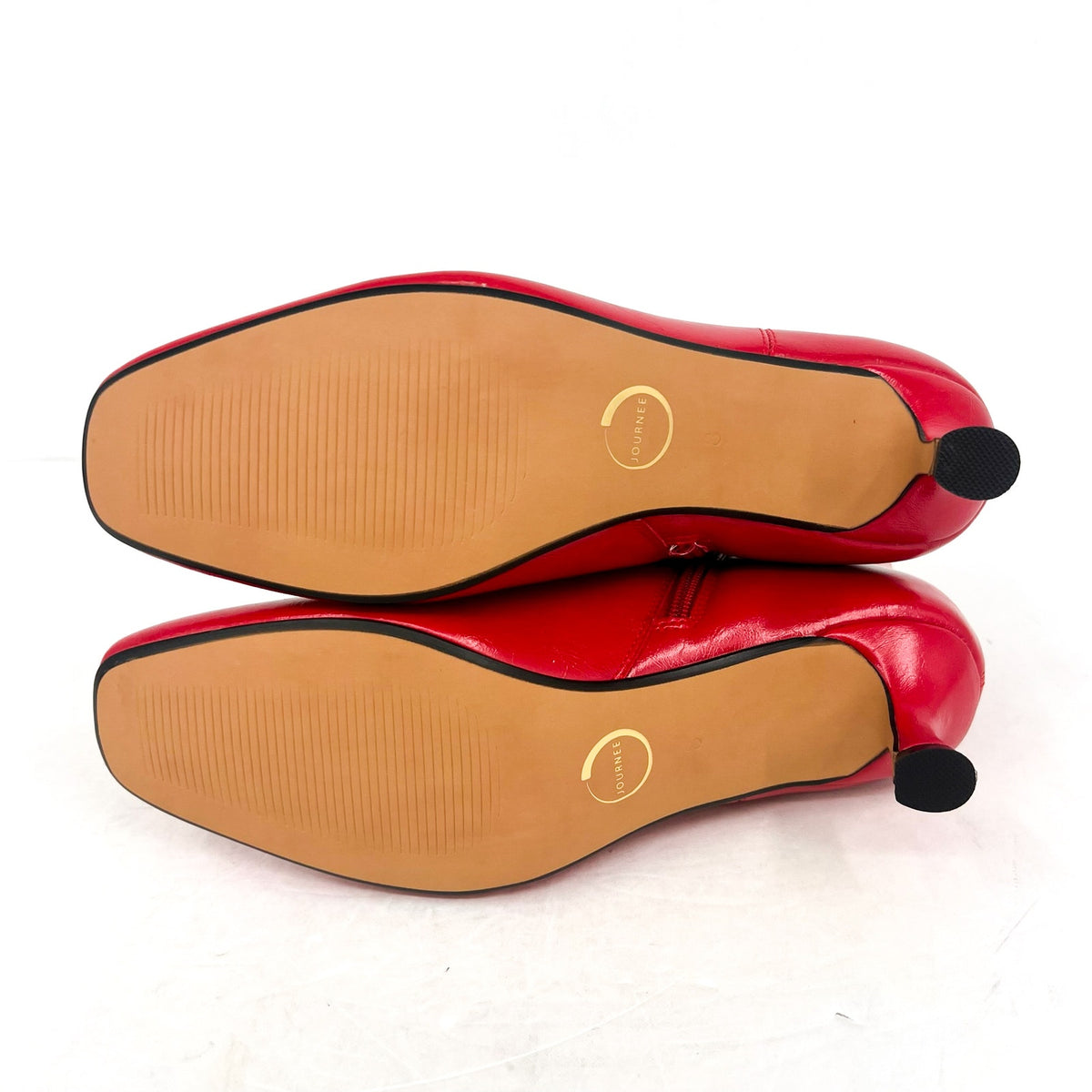 JOURNEE COLLECTION Kelssa Heeled Booties Size 8 Red Patent Vegan Leather NIB