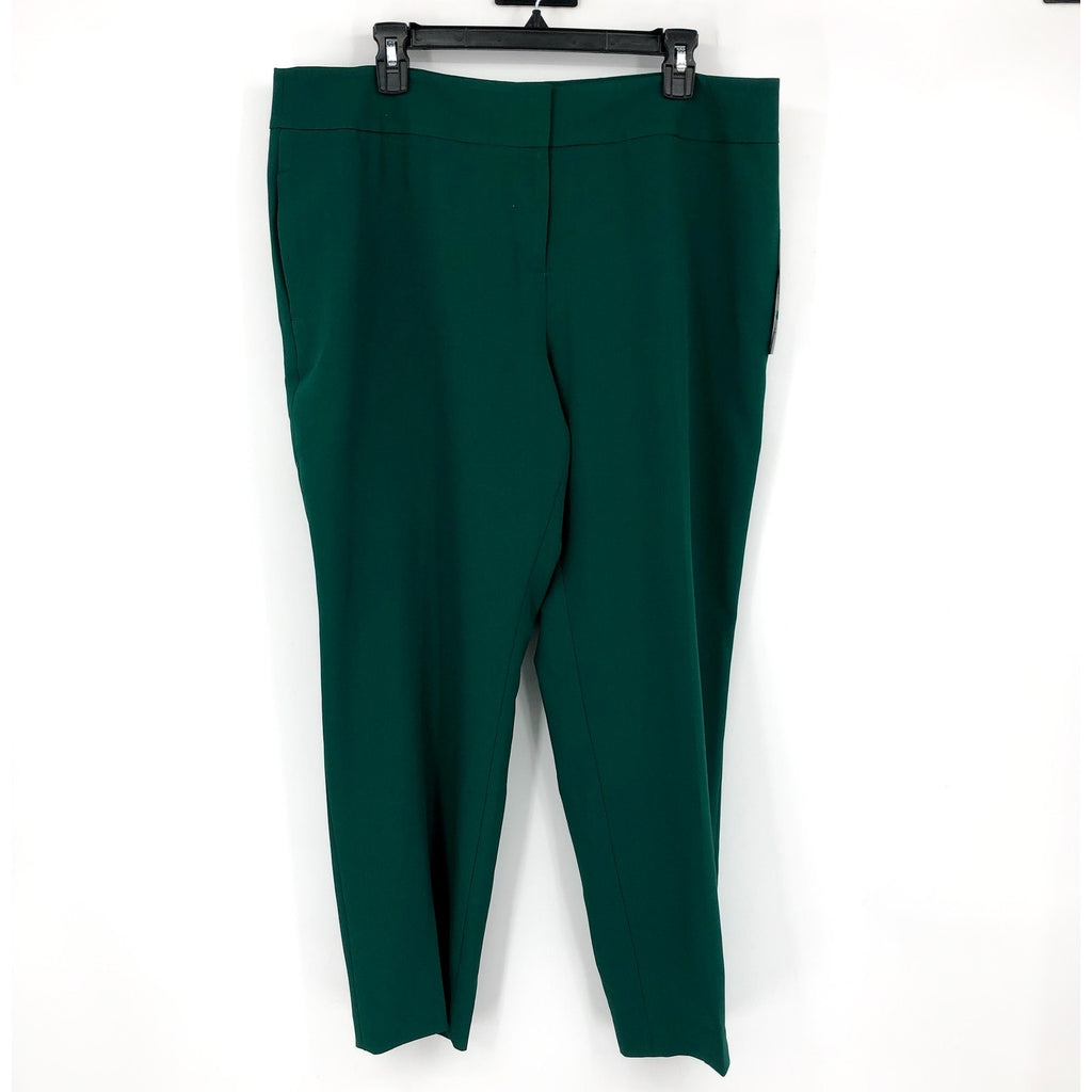 LE SUIT Womens Slim Straight Suit Pants Size 16 Petite Emerald Green Stretch NWT