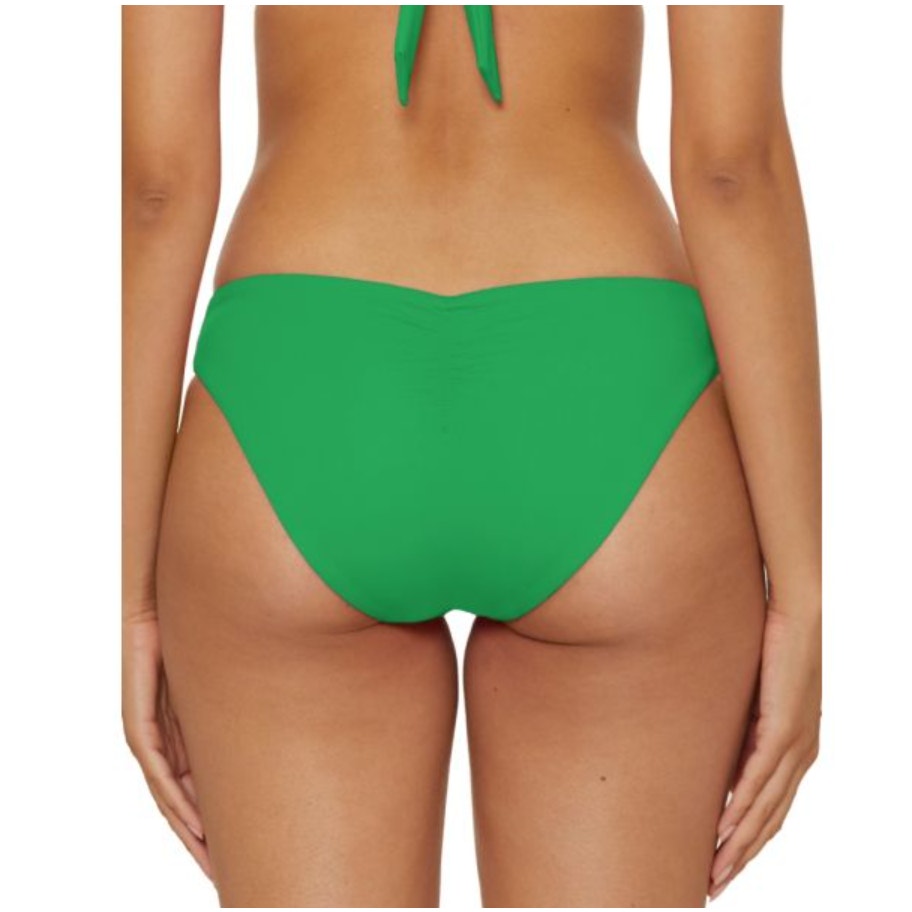 BECCA Women's Coast Shirred Adela Hipster Bikini Bottom Medium Green Emerald NWT