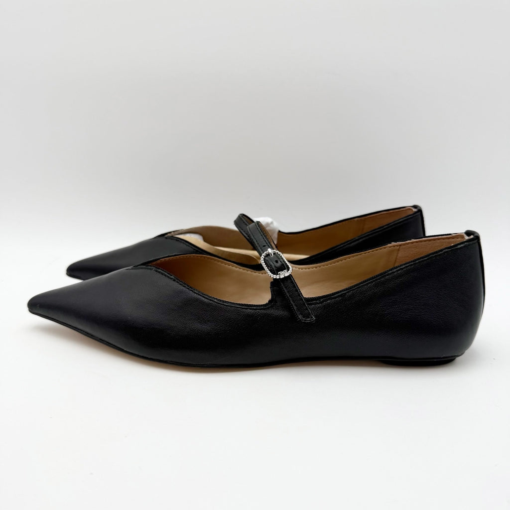 Sam Edelman Womens NOA Mary Jane Flats Size 7 M EU 37 Black Leather NIB
