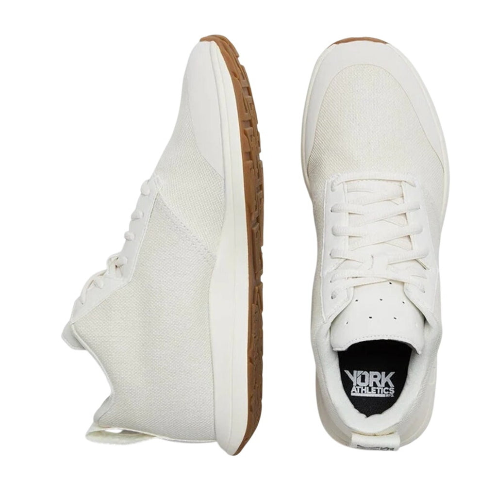 YORK Athletics Mens Henry Mid Trainer Athletic Shoes Size 9 Bone Off-White NIB