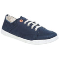 Vionic Womens Beach Pismo Sneakers Size 7.5 WIDE Navy Blue Cotton Canvas NIB