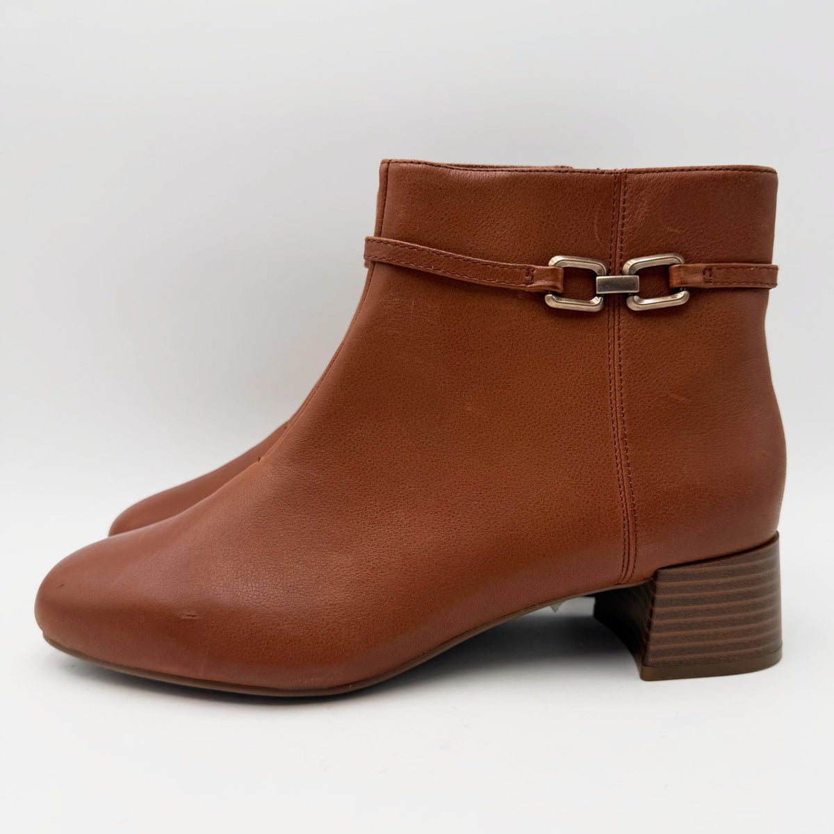 Clarks Womens Iridessa Air Ankle Boot Size 11 Wide EU 42.5 Brown Dark Tan NWOB