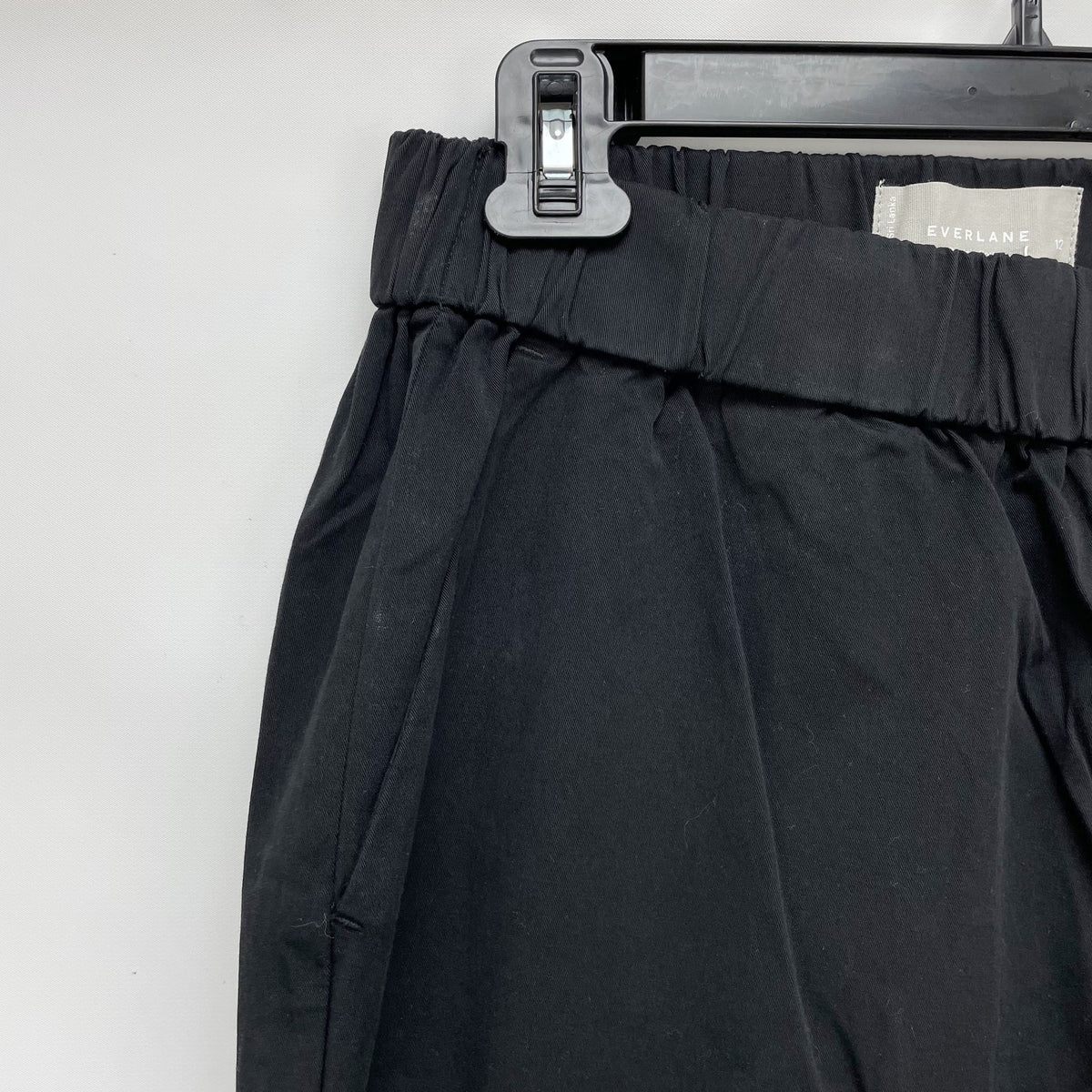 Everlane Womens The Easy Pant Size 2 Elastic Waist Straight Leg Chino Black NWT