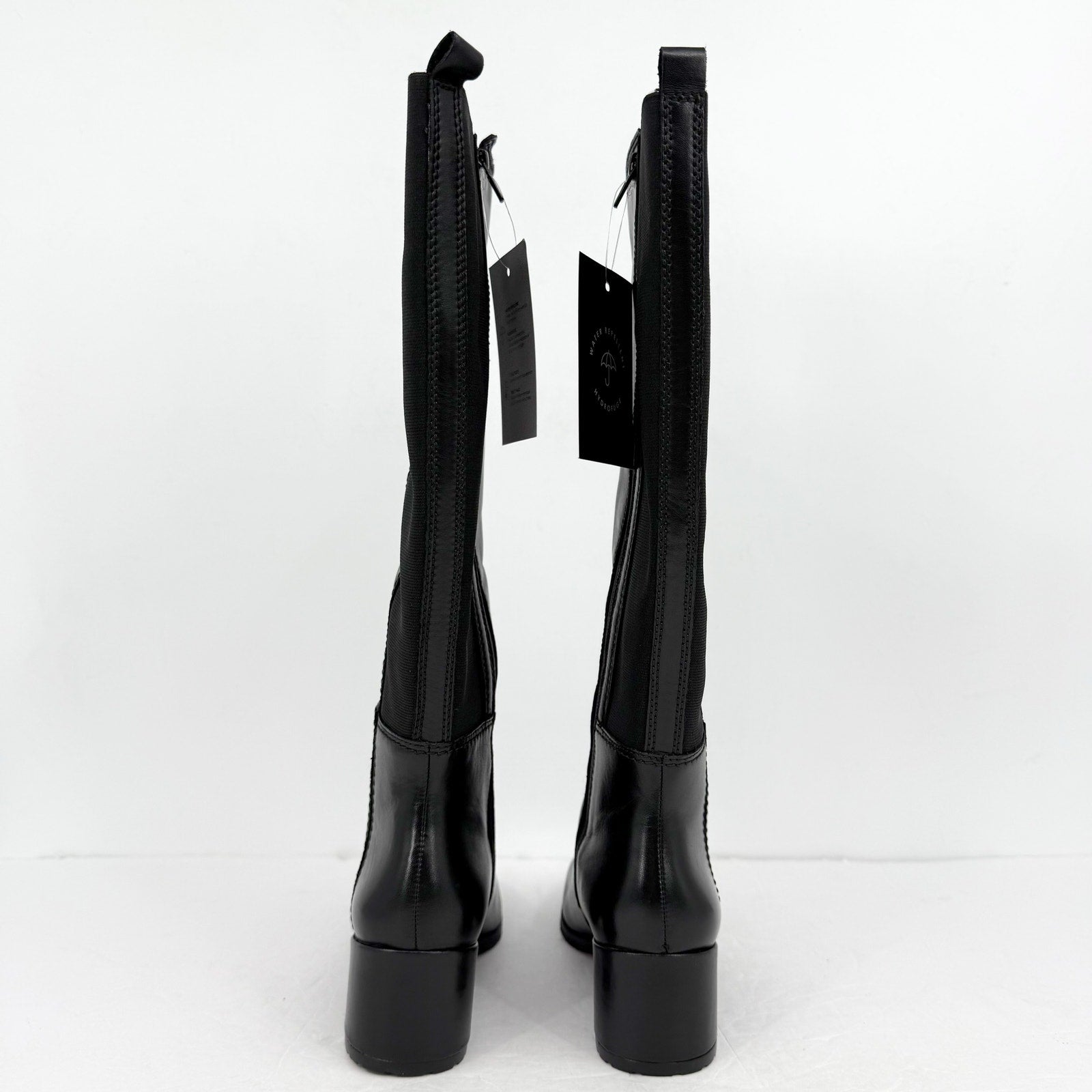 Naturalizer Women Brent Knee High Boots US 8.5M Black Leather Weatherproof NIB